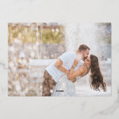 De Bar Engagement Party Luxury Roos Gold Folie Uitnodiging (Achterkant)