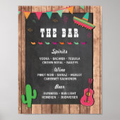 De Bar Fiesta Party Event Sign Verloving Shower Poster (Voorkant)