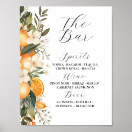 De bar Floral Wedding Florals Sinaasappels Citrus Poster