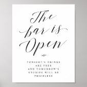 De bar is Open Vrije Drinken de Ontvangteken van d Poster (Voorkant)
