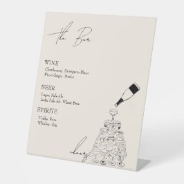 De bar met champagnetoren reclamebord met voetstuk