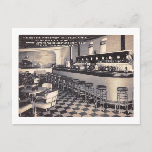 De bar, Miami Beach, Florida  Briefkaart (Voorkant)