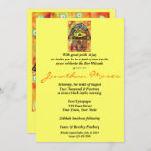 De bar mitswa nodigt - Stad van Jeruzalem Hamsa Kaart (Voorkant / Achterkant)