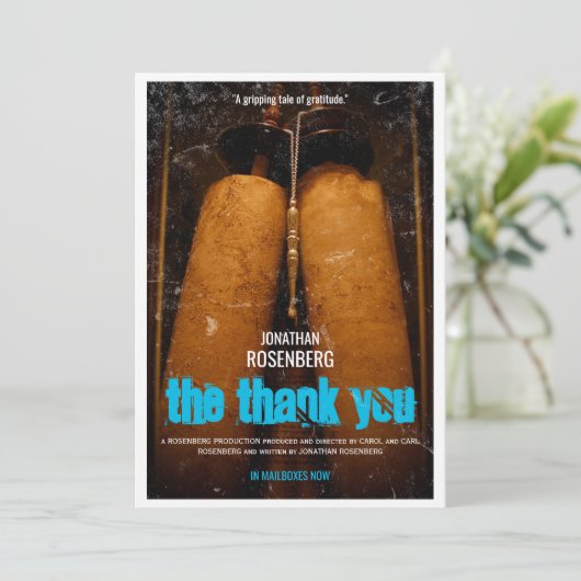 De Bar Mitzvah Movie Dank u Bedankkaart (Staand voorkant)