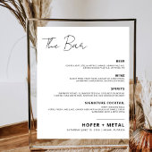De Bar Moderne Drink Menu Minimalistische bruiloft Poster