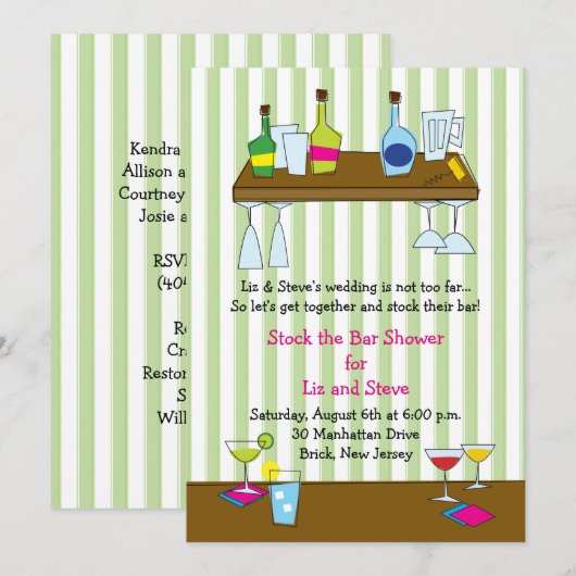 De bar nodigt uit om de Stof te ruilen Kaart (Voorkant / Achterkant)