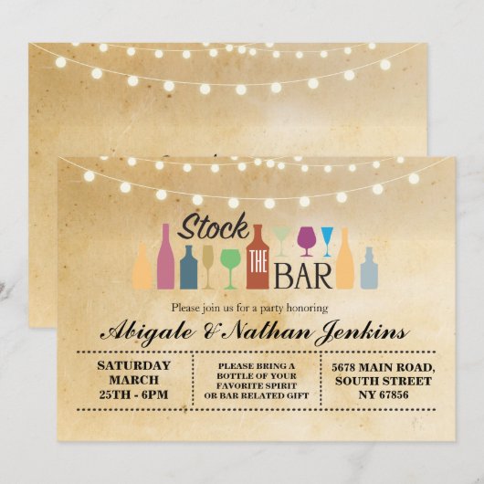 De bar Robuuste Verloving nodigt de Uitnodiging ui (Voorkant / Achterkant)