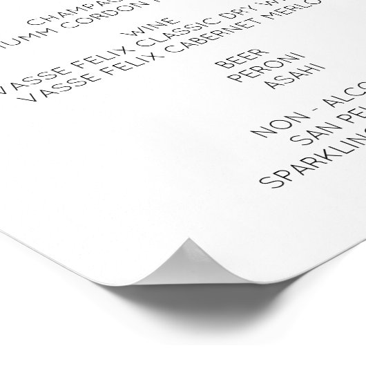 De Bar Sign modern elegant minimalist Poster (Hoek)