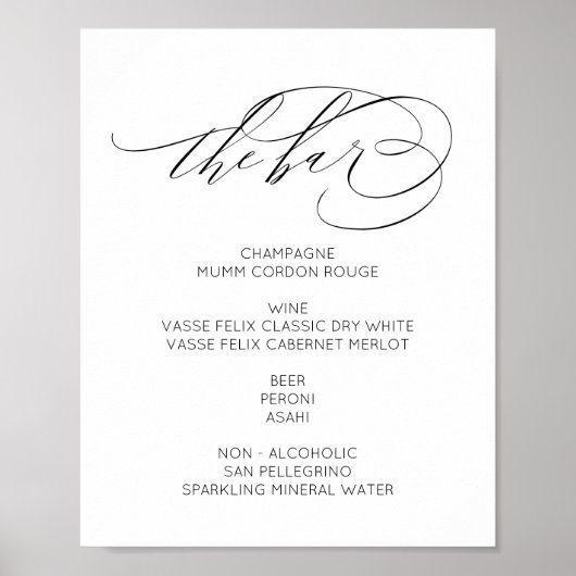 De Bar Sign modern elegant minimalist Poster (Voorkant)