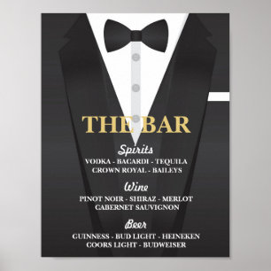 De Bar Suit Tuxedo Poster Sign Weddenschappen Rece