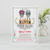 De "Bar"-uitnodigingen "Halloween sugar skulls" Kaart (Staand voorkant)