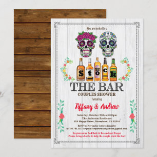 De "Bar"-uitnodigingen "Halloween sugar skulls" Kaart