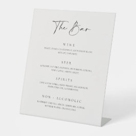 De Bar van het Menu van de Drink van het huwelijk  Reclamebord Met Voetstuk
