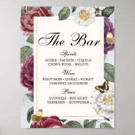 De bar Wedding Bloom Butterfly Floral  Poster