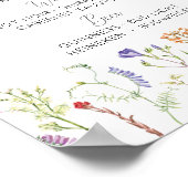De bar Wedding Wildflowers Floral Ditsy Poster (Hoek)