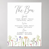 De bar Wedding Wildflowers Floral Ditsy Poster (Voorkant)