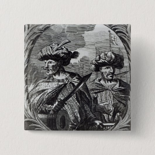 De Barbarossa Brothers Vierkante Button 5,1 Cm (Voorkant)