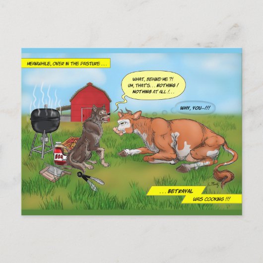 De Barbecue Betrayal! - Briefkaart (Voorkant)