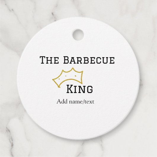 De Barbecue koning kroon naam tekst koken best Bedankjes Labels (Voorkant)