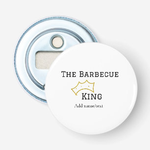 De Barbecue koning kroon naam tekst koken beste Button Flesopener