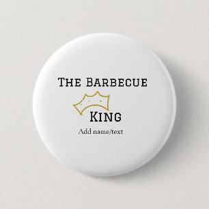 De Barbecue koning kroon naam tekst koken beste Ronde Button 5,7 Cm