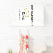 De Barbecue koning kroon naam tekst koken beste Spandoek (Insitu)