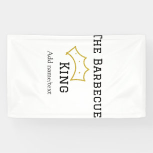 De Barbecue koning kroon naam tekst koken beste Spandoek