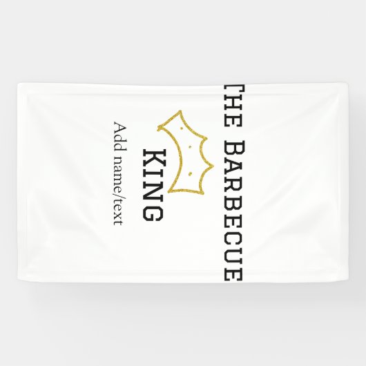De Barbecue koning kroon naam tekst koken beste Spandoek (Horizontaal)