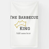 De Barbecue koning kroon naam tekst koken beste Spandoek (Verticaal)