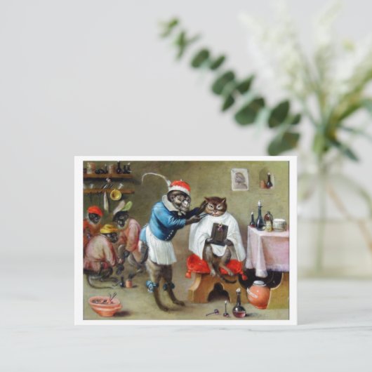 De Barber-aap Briefkaart (Staand voorkant)