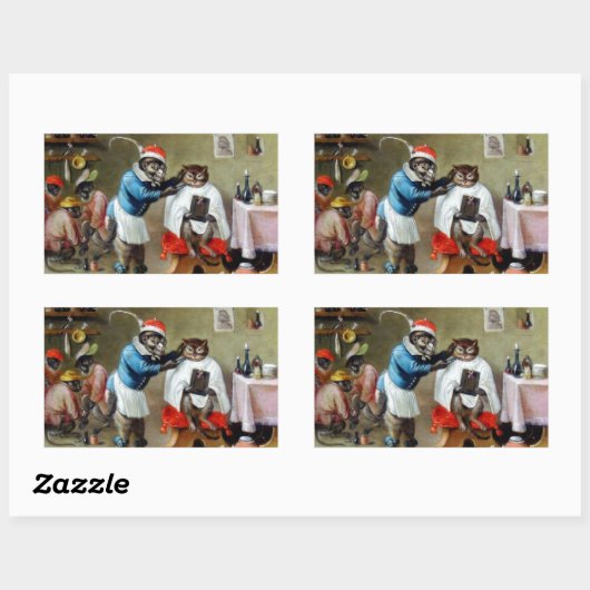 De Barber-aap Rechthoekige Sticker (Vel)