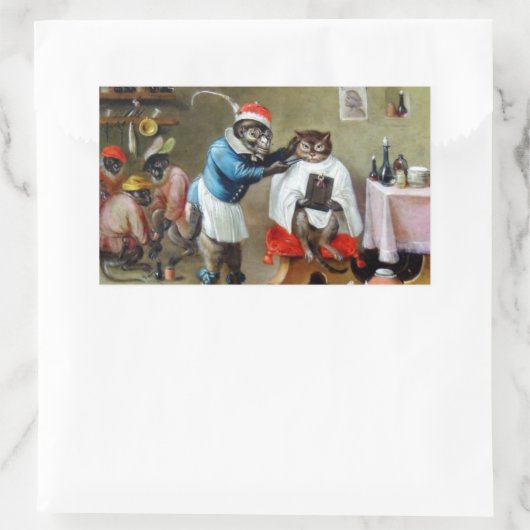 De Barber-aap Rechthoekige Sticker (Tas)