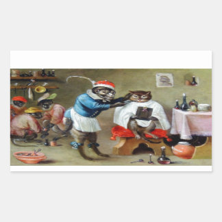 De Barber-aap Rechthoekige Sticker