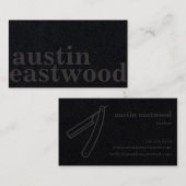 De Barber Knipkaart - Alles zwart Visitekaartje (Voorkant / Achterkant)