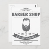 De barberwinkel briefkaart (Voorkant / Achterkant)