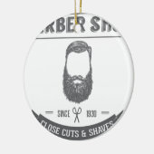 De barberwinkel keramisch ornament (Links)