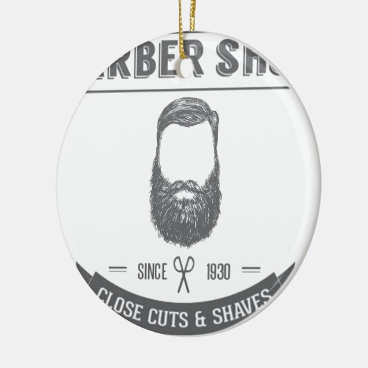 De barberwinkel keramisch ornament (Links)