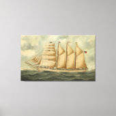 De barchentine Herdis van de Amerikaanse Star Line Canvas Afdruk (Voorkant)