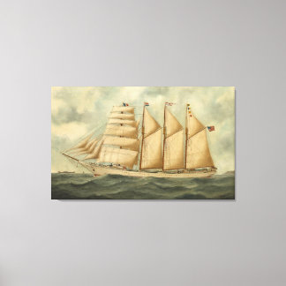De barchentine Herdis van de Amerikaanse Star Line Canvas Afdruk