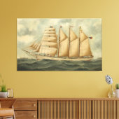 De barchentine Herdis van de Amerikaanse Star Line Canvas Afdruk (Insitu (Woonkamer))