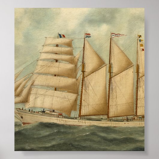 De barchentine Herdis van de Amerikaanse Star Line Poster (Voorkant)