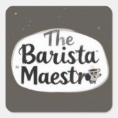 De Barista Maestro Vierkante Sticker (Voorkant)