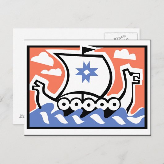 De Barkas van Viking Briefkaart (Voorkant / Achterkant)