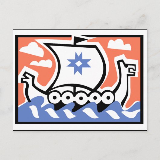 De Barkas van Viking Briefkaart (Voorkant)