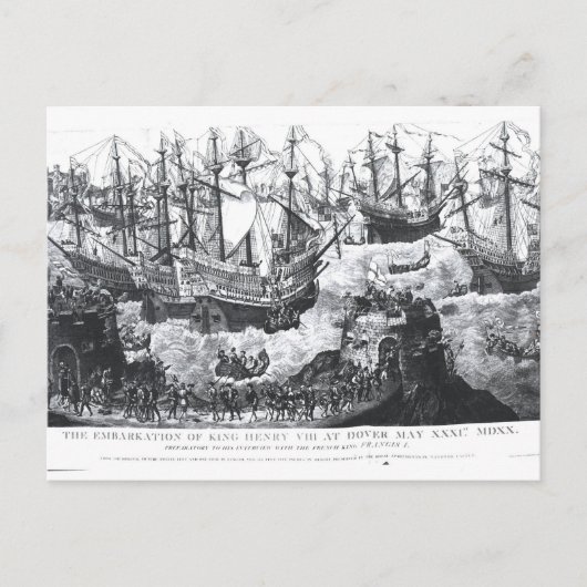 De barkatie van Henry VIII bij Dover Briefkaart (Voorkant)
