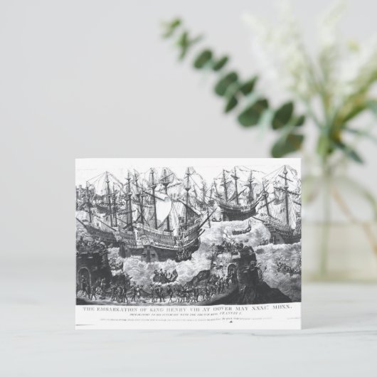 De barkatie van Henry VIII bij Dover Briefkaart (Staand voorkant)