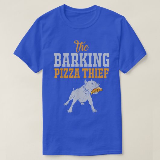 De Barking Pizza Thief Funny Dog Stealing Pizza S T-shirt (Design voorkant)