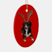 De Barking Reindeer - Entlebucher-kerstliefde Keramisch Ornament (Rechts)