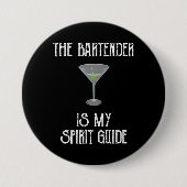 De barman is mijn spionagegids grappige cocktail ronde button 7,6 cm (Voorkant)