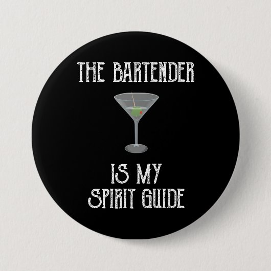 De barman is mijn spionagegids grappige cocktail ronde button 7,6 cm (Voorkant)